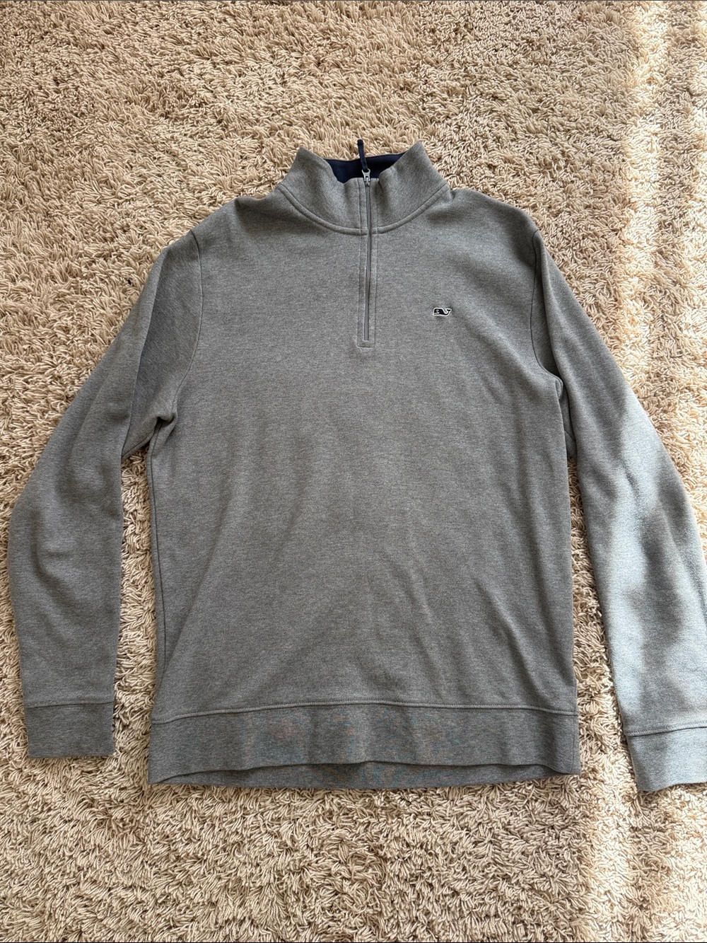 Vineyard Vines Men's Gray Quarter-Zip Sweater Medium